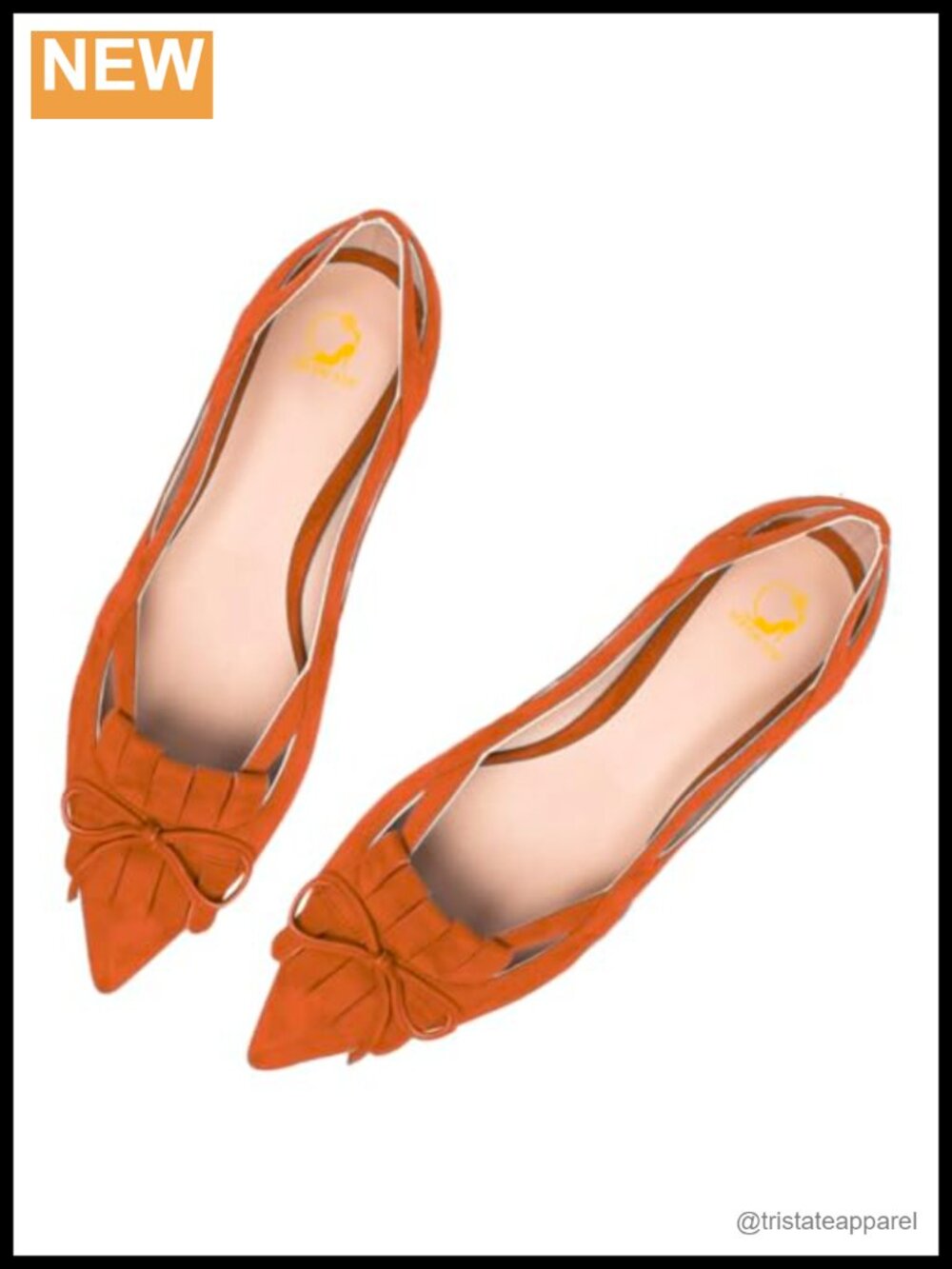 Women's Suede Ballet Flats Pointed Closed Toe Slip On Bow Wingtip Office